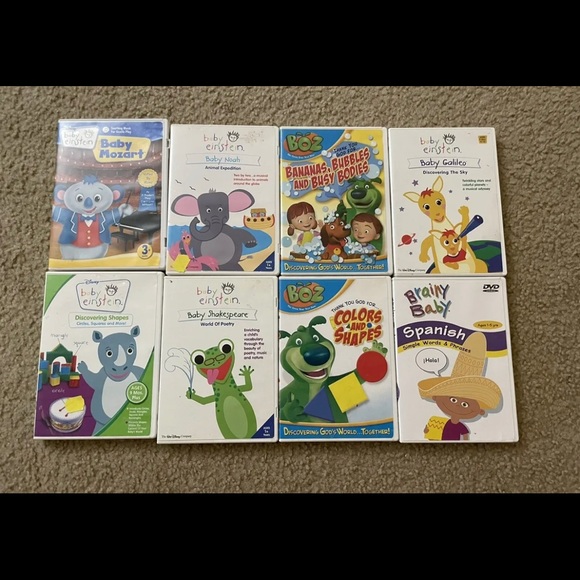 Lot Of 8 DVDs~ Mix Of Baby Einstein~ Boz The Green Bear Next Door And Brainy! - Picture 1 of 3